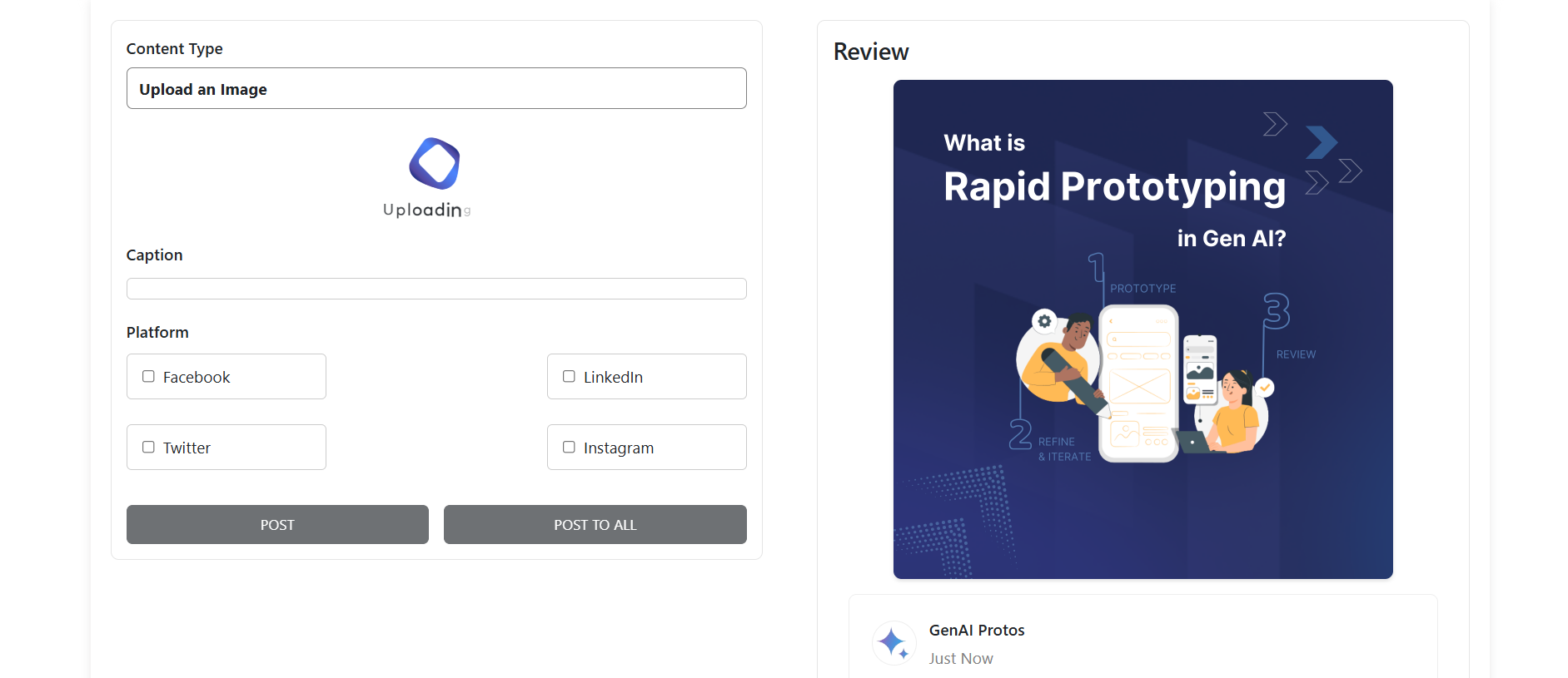 Upload an image/video tailored to your need