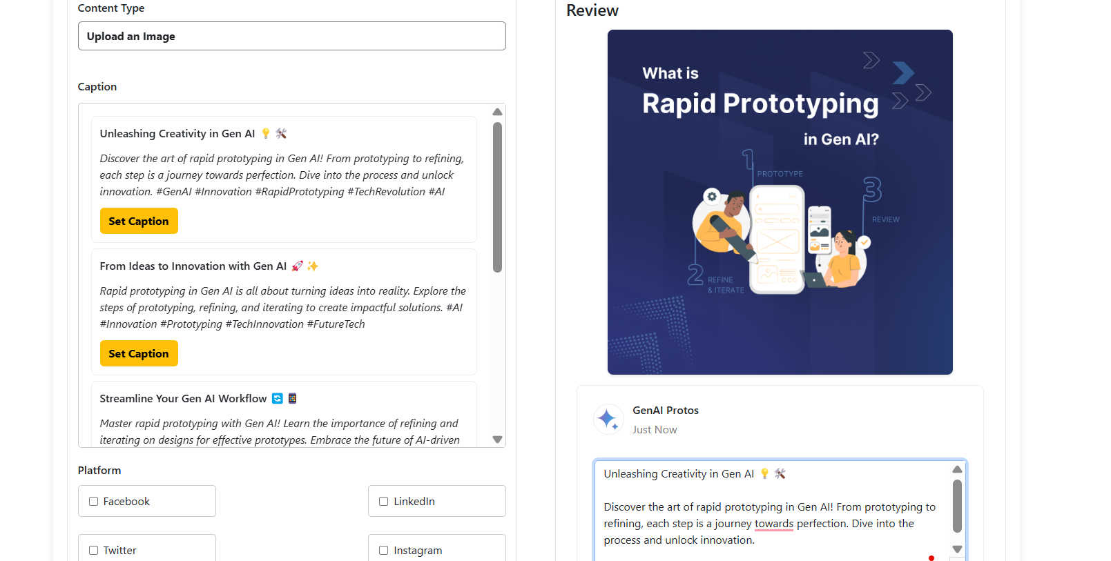 Analyzed and Generates Captions and Hashtags