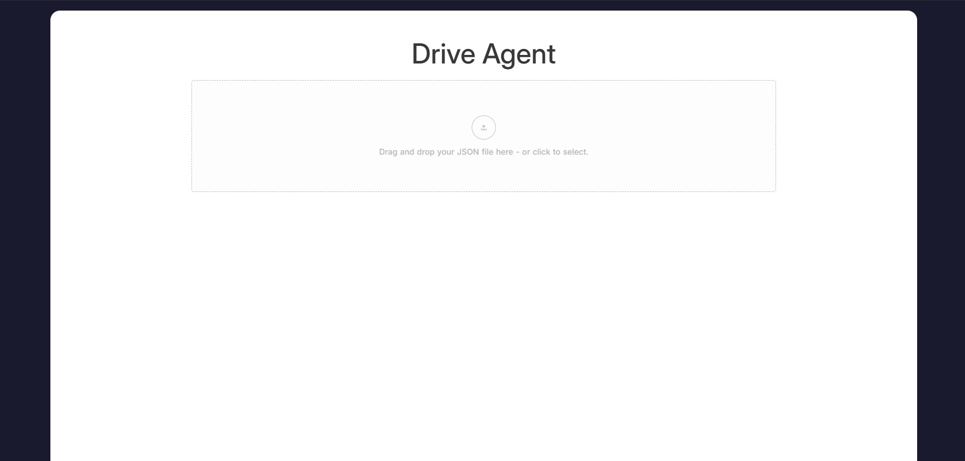 Drag and drop your JSON file for quick setup.