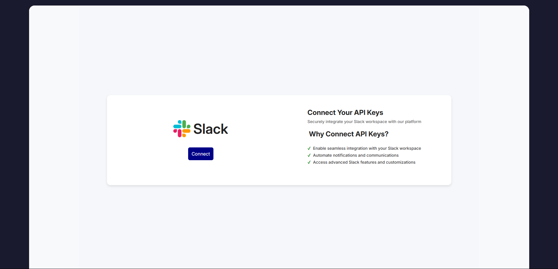 Connect with Your API Keys