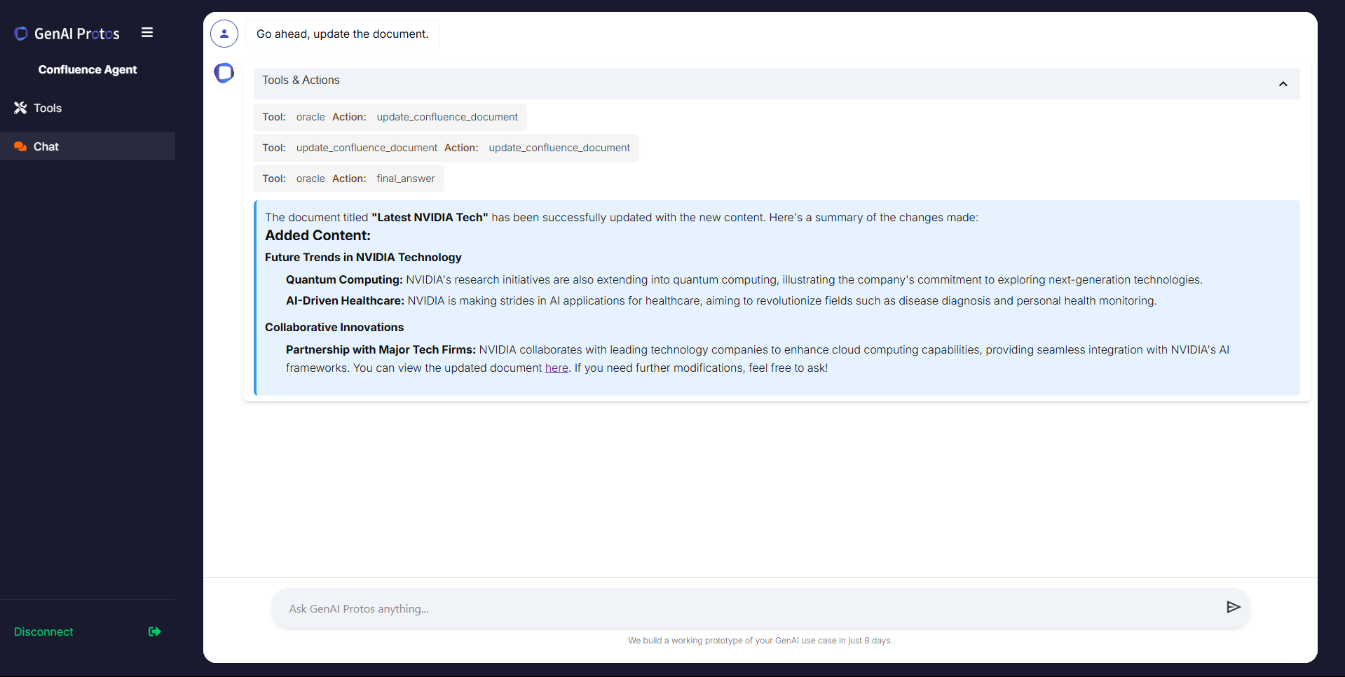 Chat Interface for Confluence AI Agent 4
