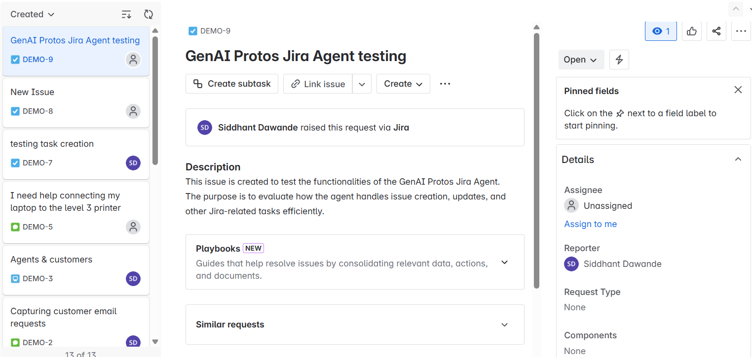 Overview Interface for Jira AI Agent