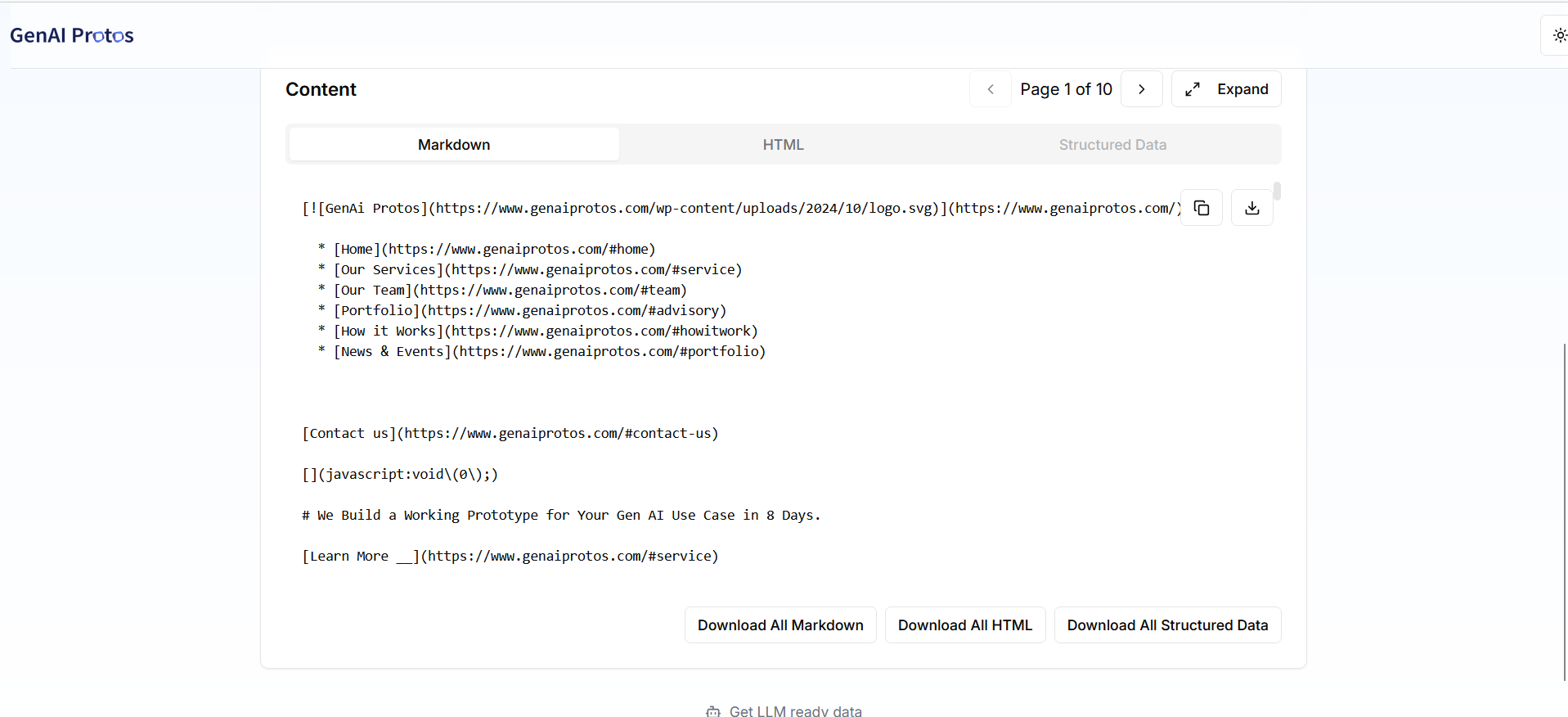 Output in Markdown format
