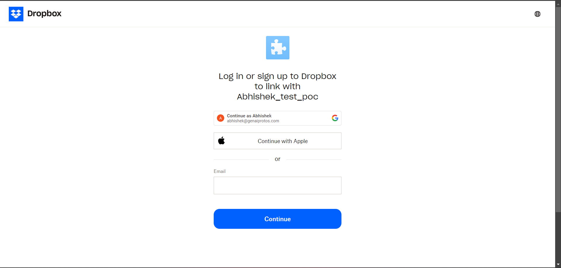 Login to DropBox