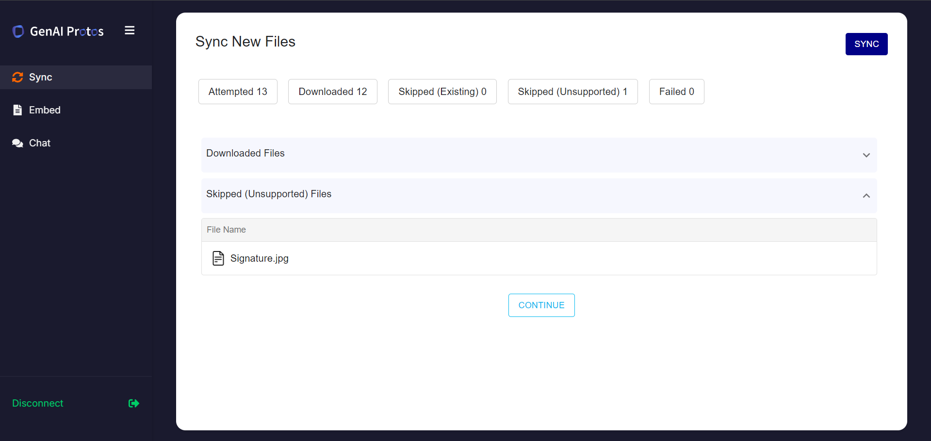 Sync files in DropBox