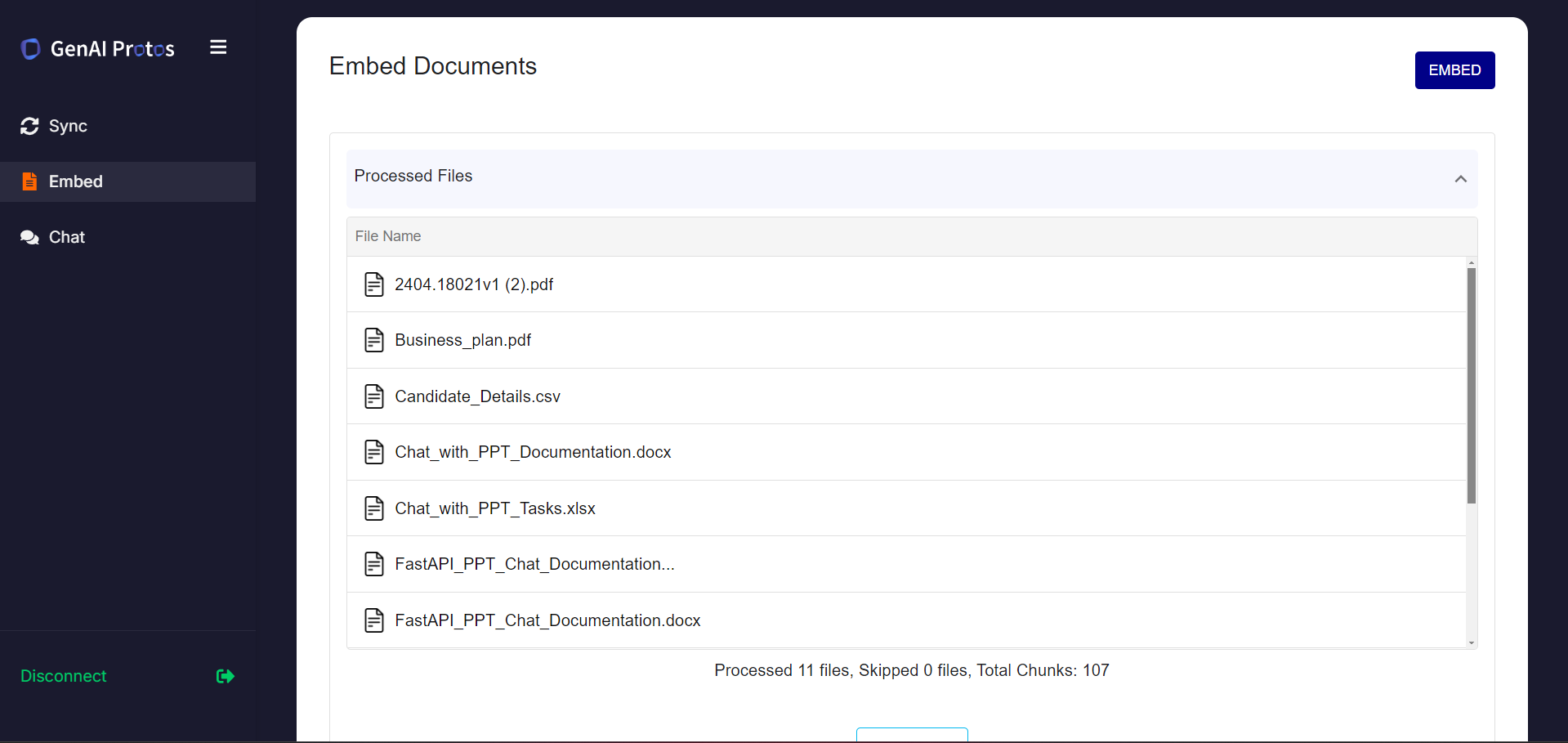 List of Embedded files in Dropbox